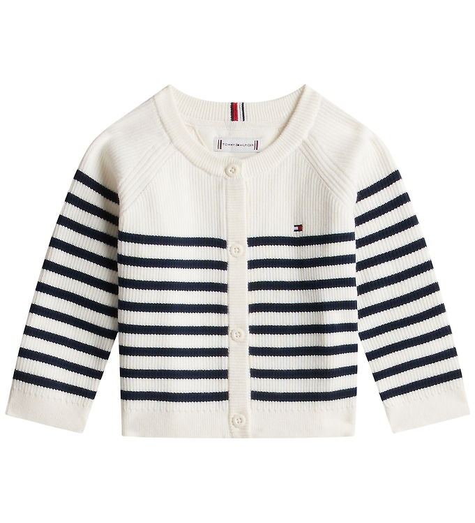 Tommy Hilfiger Cardigan - Strik - Essential - Ivory Silk Stripes
