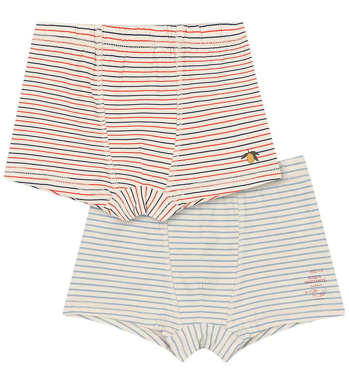 Konges Sløjd Boxershorts - 2-Pak - Stripe Bluie/Stripe Tricolore