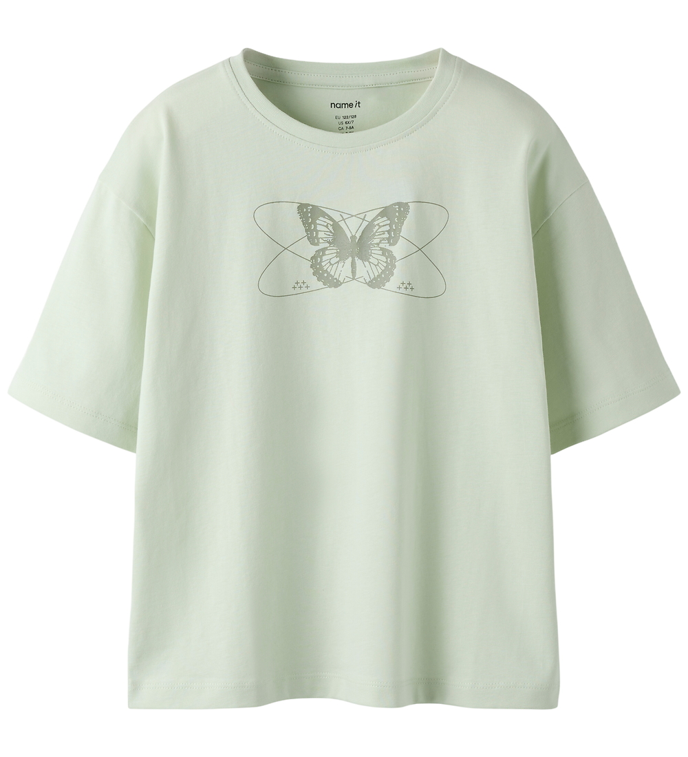 Name It T-Shirt - NkfVeen - Pale Aqua/Fliege - Name It - 7-8 Jahre (122-128) - T-Shirts