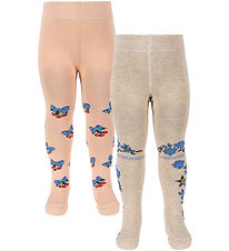 Konges Sløjd Strømpebukser - Jacquard - 2-pak - Amarena/Tramonto