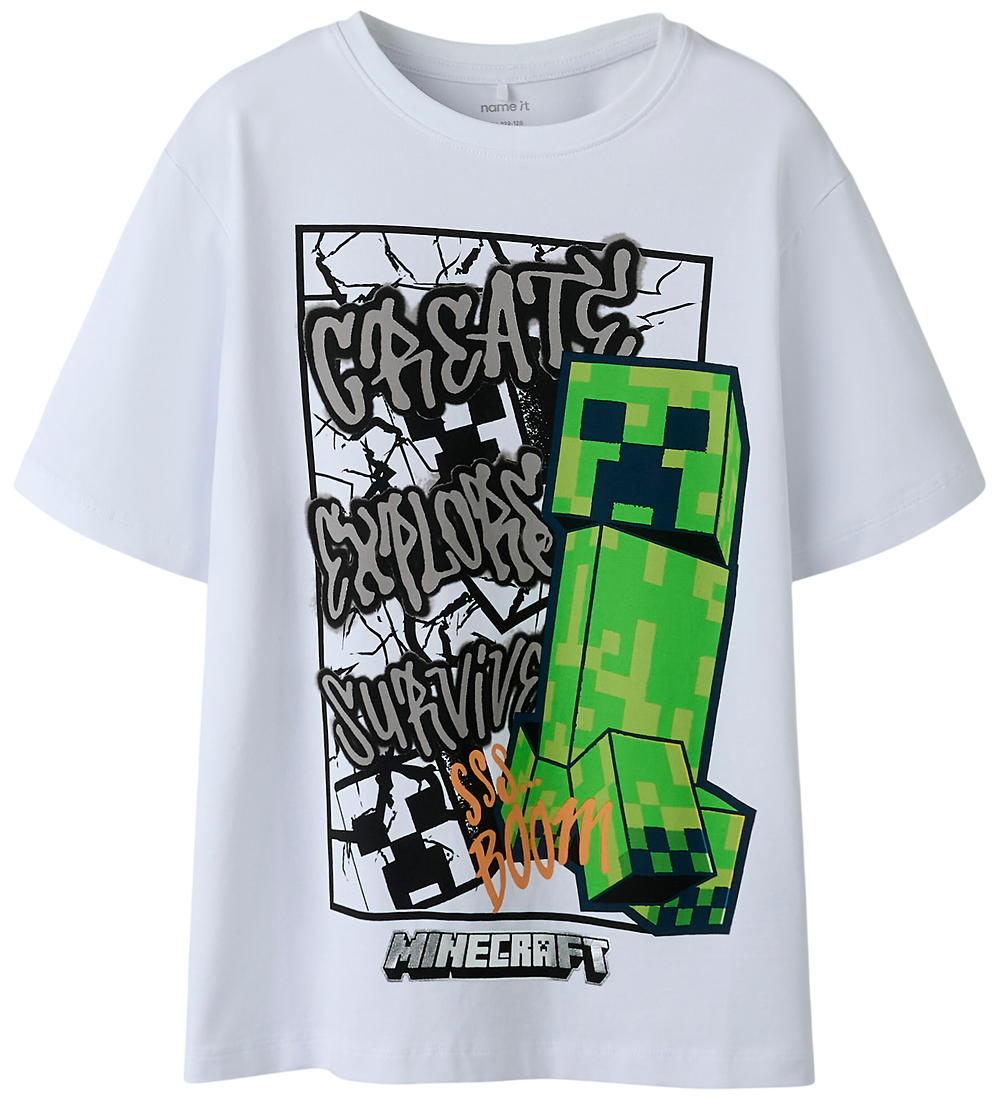 Name It T-Shirt - NkmMase - Minecraft - Weiß - Name It - 6 Jahre (116) - T-Shirts