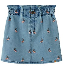 Lil' Atelier Nederdel - NmfDeva - Medium Blue Denim/CHERRY