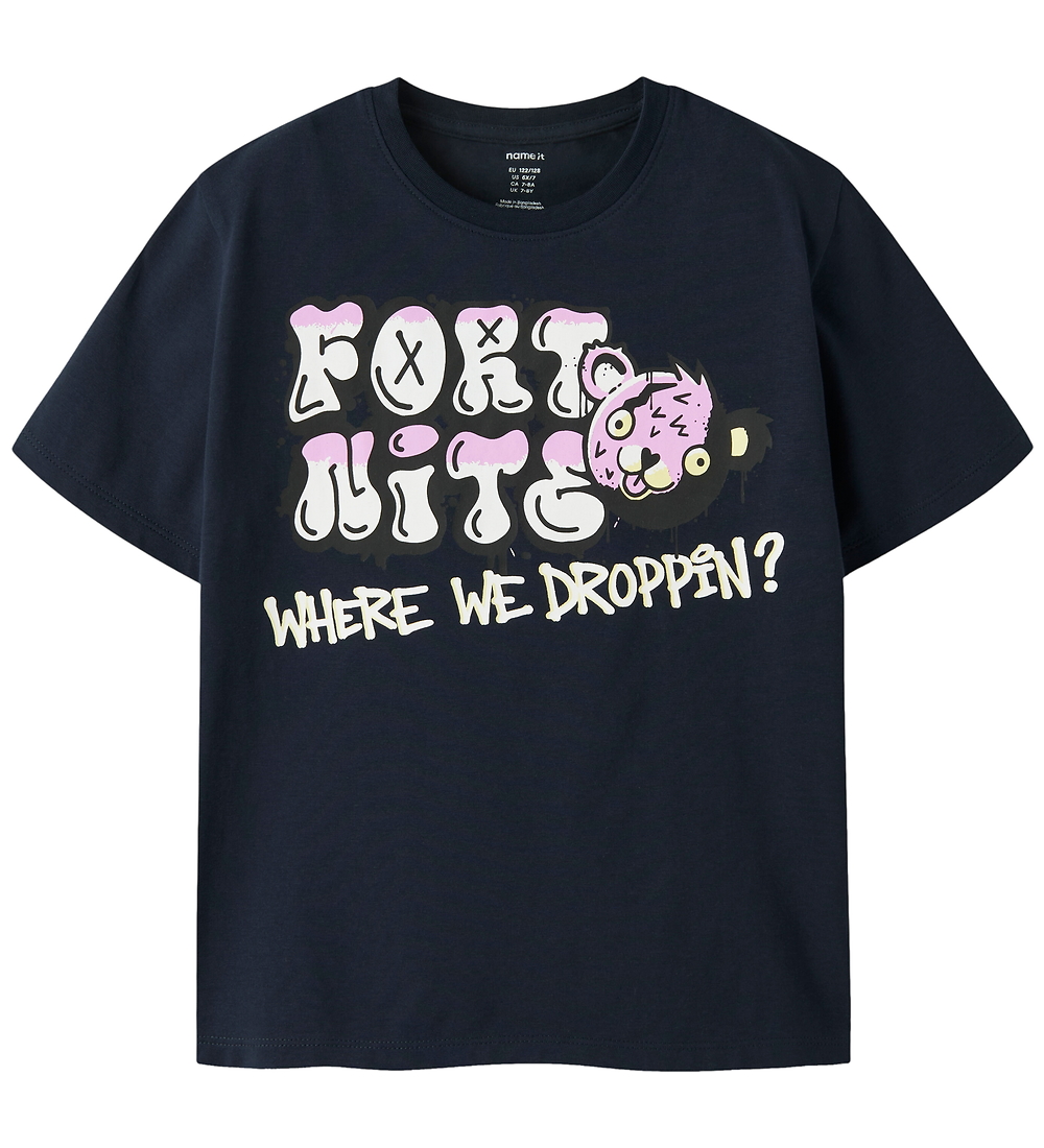Name It T-Shirt - NkmFrans - Navy Blazer/Fortnite - Name It - 6 Jahre (116) - T-Shirts