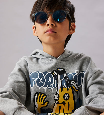 Name It Hættetrøje - Sweat - NkmFox - Grey Melange/Fortnite