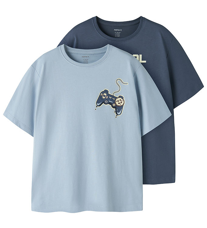 Name It T-shirts - NkmVictor - 2-pak - Vintage Indigo/Blue Fog