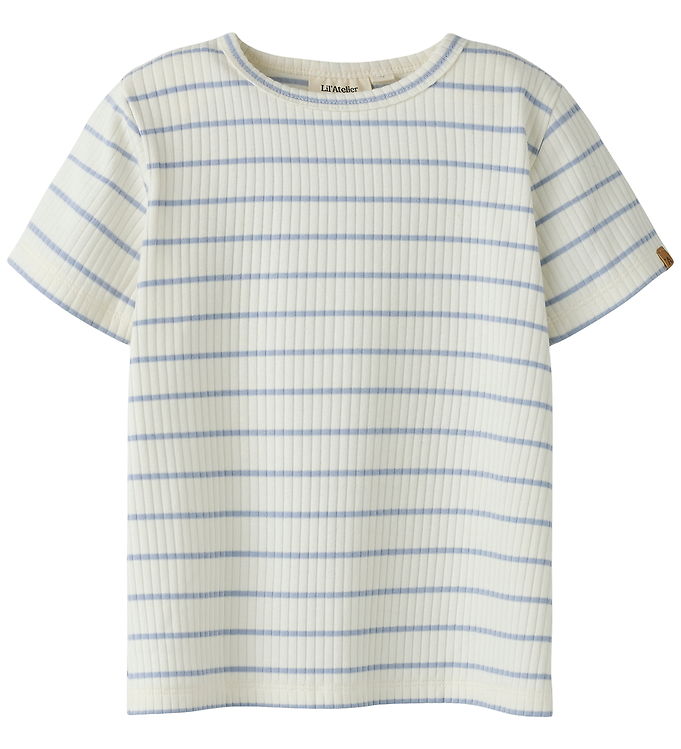 Lil Atelier T-shirt - Noos - NmmKail - Coconut Milk/Zen Blue billede