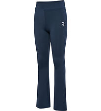 Hummel Leggings - High Waist Flared - Black Iris/Black Iris