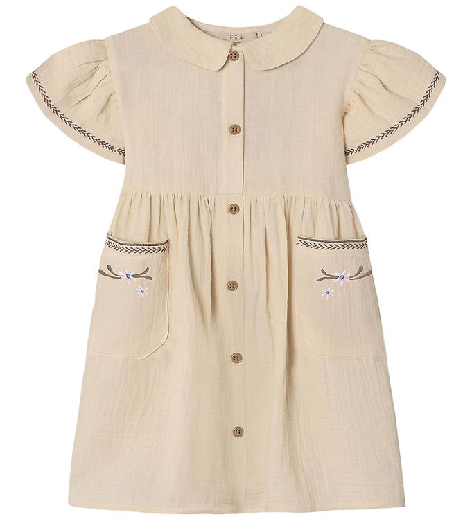 Fliink Kjole - Musselin - Amour Flower - Sandshell