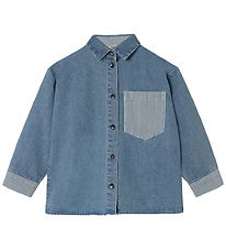 Fliink Skjorte - Don Contrast - Medium Denim Blue