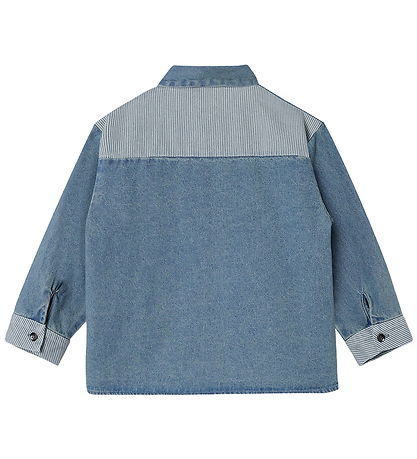 Fliink Skjorte - Don Contrast - Medium Denim Blue