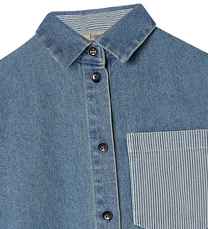 Fliink Skjorte - Don Contrast - Medium Denim Blue