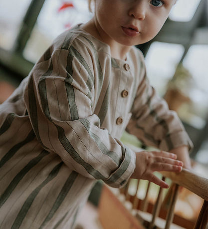 Fliink Skjorte - Viskose/Hør - Vira - Hedge Green/Sandshell