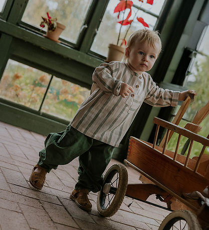 Fliink Skjorte - Viskose/Hør - Vira - Hedge Green/Sandshell