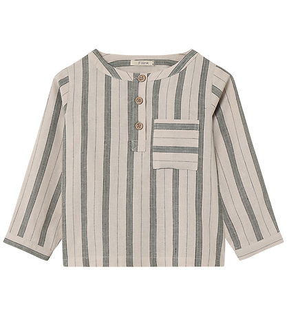 Fliink Skjorte - Viskose/Hør - Vira - Hedge Green/Sandshell