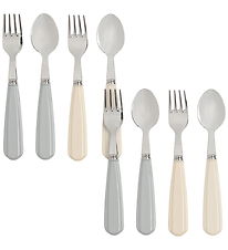 Konges Sløjd Børnebestik - 8 dele - Creme/Onyx