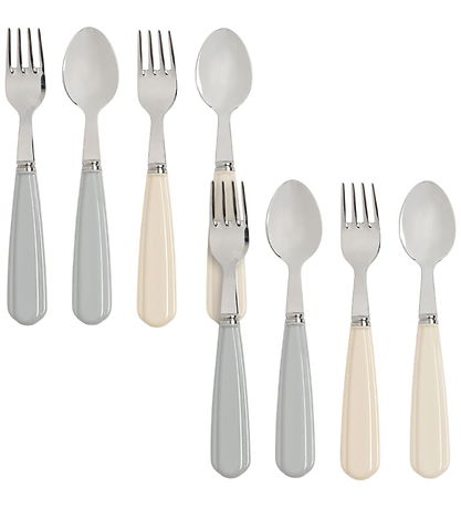 Konges Sløjd Børnebestik - 8 dele - Creme/Onyx
