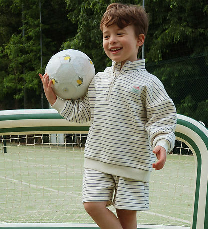 Konges Sløjd Sweatshirt - Half Zip - Lou - Flintstone Stripe