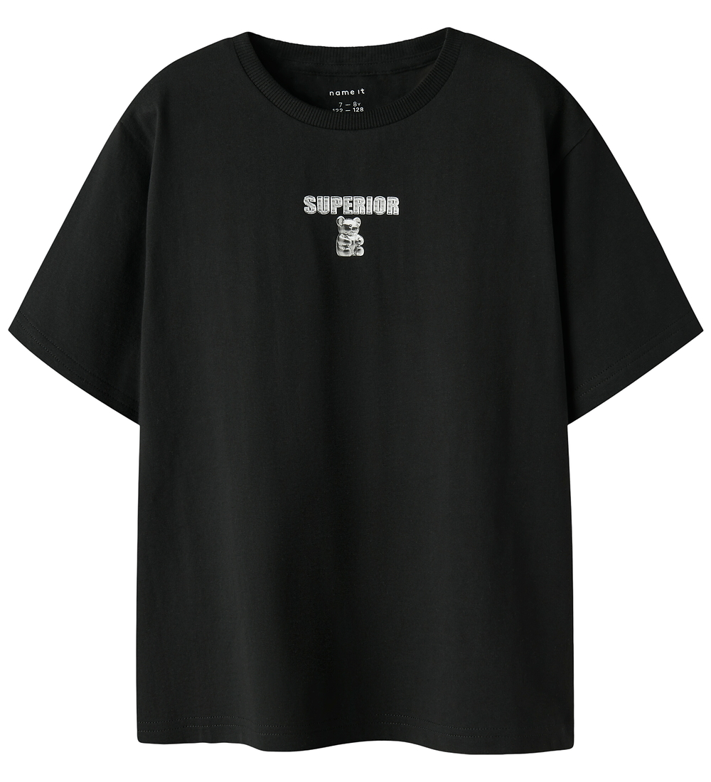 Name It T-Shirt - NkmDivol - Black - Name It - 11-12 Jahre (146-152) - T-Shirts