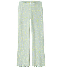 Name It Bukser - Rib - NkfVemia - Pale Aqua/Flowers