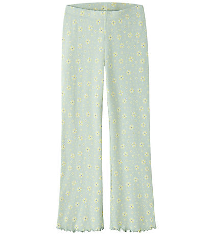 Name It Bukser - Rib - NkfVemia - Pale Aqua/Flowers