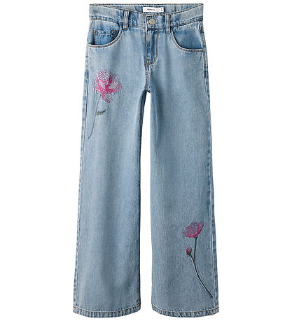 Name It Jeans - Wide - NkfRose - Light Blue Denim/Flower Emb