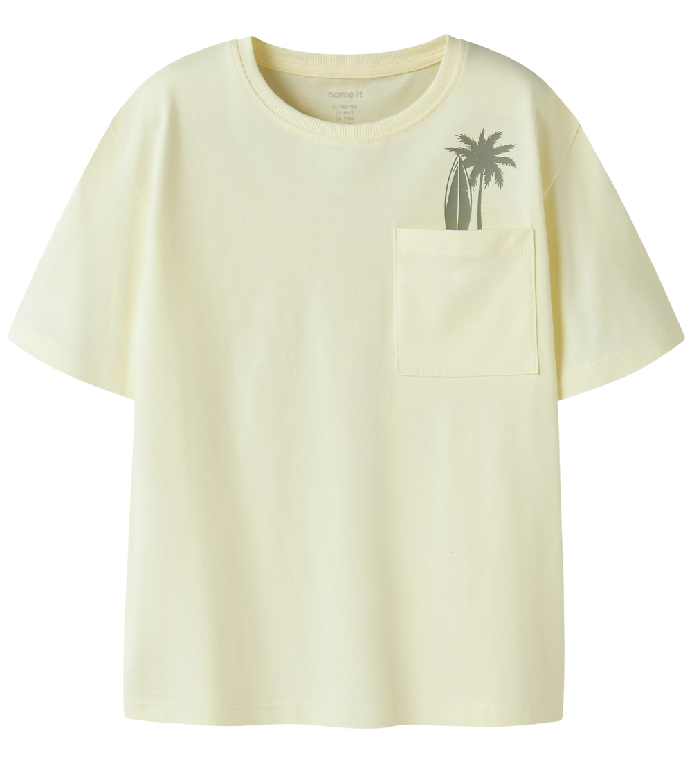 Name It T-Shirt - NkmVilian - Pear Sorbet/Palm Surf - Name It - 9-10 Jahre (134-140) - T-Shirts