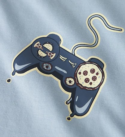Name It T-shirt - NkmVictor - Blue Fog/Pizza Controller