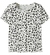 Name It T-shirt - Rib - NkfVemia - AOP - Cloud Dancer/Flower Led