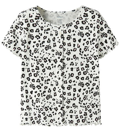 Name It T-shirt - Rib - NkfVemia - AOP - Cloud Dancer/Flower Led