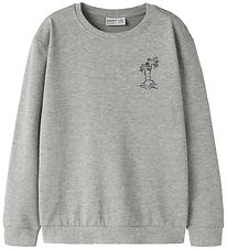 Name It Sweatshirt - NkmVasse -  Grey Melange/Palm