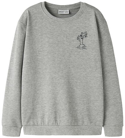 Name It Sweatshirt - NkmVasse -  Grey Melange/Palm