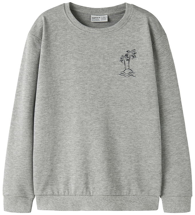 Name It Sweatshirt - NkmVasse - Grey Melange/Palm