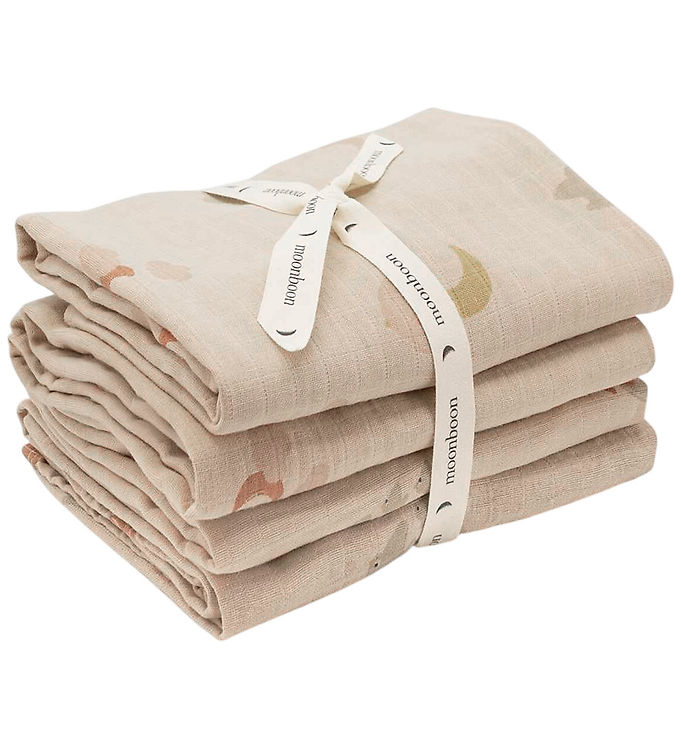 Moonboon Stofbleer - Musselin - 4-pak - Over The Moon Nature