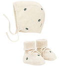 Moonboon Gaveæske - Futter Og Babyhjelm - Strik - Leaf