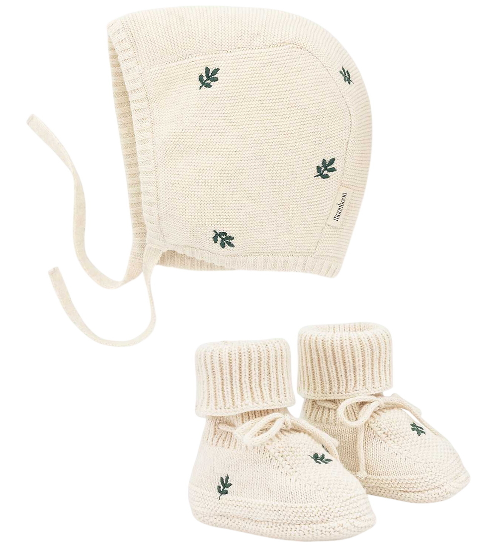 Moonboon Geschenkbox - Krabbelschuhe Und Babymütze - Strick - Le - Moonboon - 3-6 mt - Babymützen