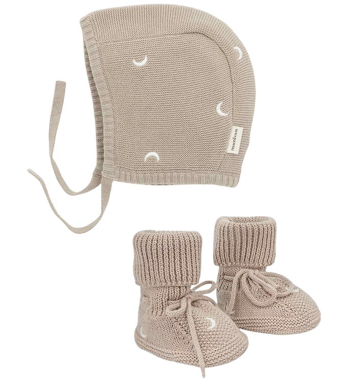 Moonboon Gaveæske - Futter Og Babyhjelm - Strik - Earth