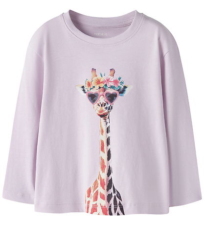 Name It Bluse - NmfVotea - Lavender Fog/Giraffe Sunglasses
