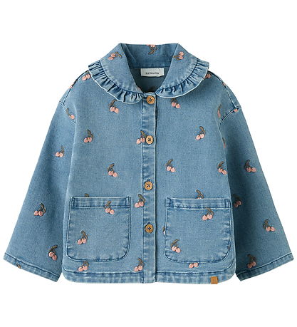Lil' Atelier Denimjakke - NmfDena - Medium Blue Denim/Cherry
