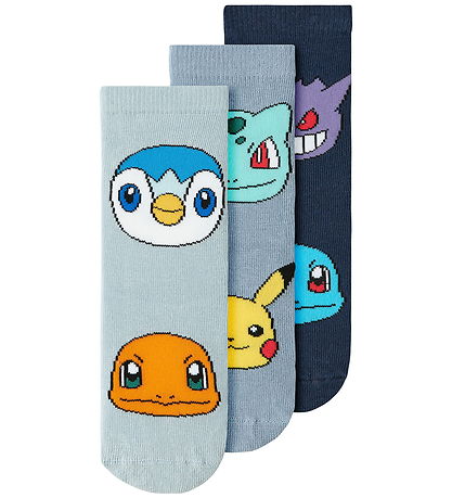 Name It Strømper - 3-pak - NmmNoris - Pokémon - Navy Blazer/Flin