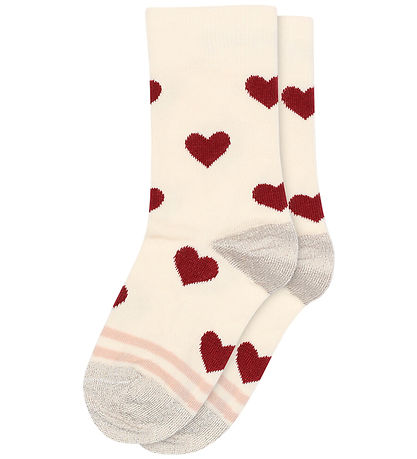 MP Socks - Ada - Cream w. Hearts