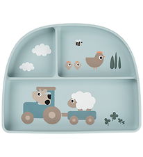 Done by Deer Tallerken - Stick & Stay - Tiny Farm - Blå