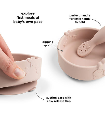 Done by Deer Spisesæt - Stick & Stay - Skål Og Babyske - Sheepy 