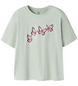 Name It T-shirt - NkfVelda - Pale Aqua/Bow Ties