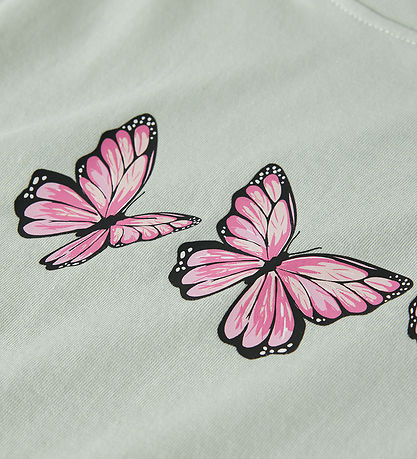 Name It T-shirt - NkfVelda - Pale Aqua/Butterflies