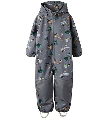 Name It Softshelldragt - Noos - AOP - NmmAlfa - Flint Stone/Work