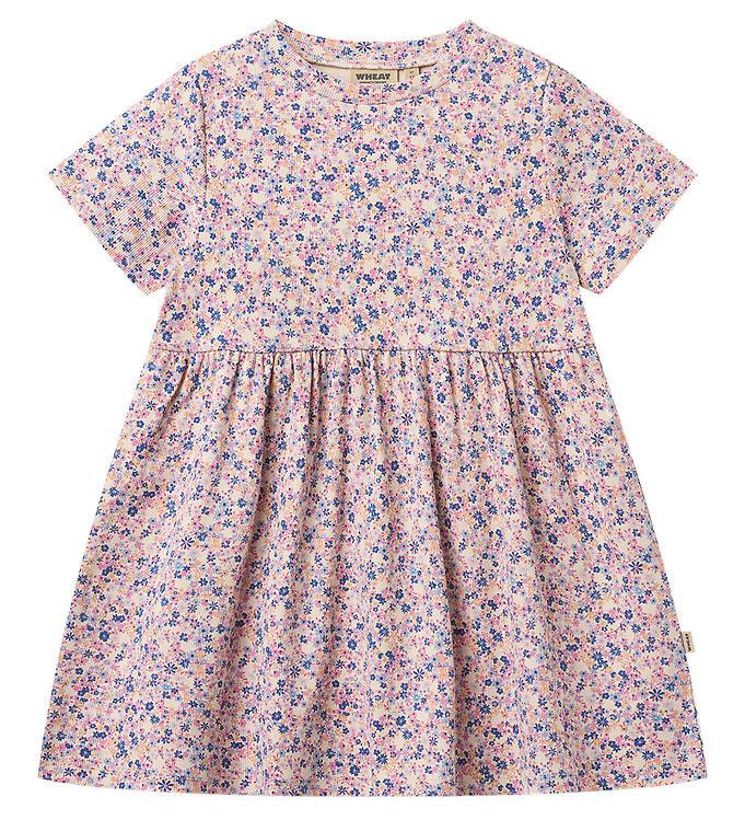 Wheat Kjole - Rib - Anna - Pink Blue Flowers billede