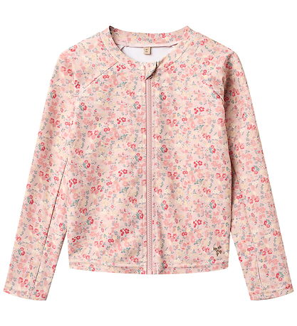 Wheat Badebluse - UV40+ - Zip - Ada - Powder Flowers And Seashel