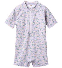 Wheat Badeheldragt - UV40+ - Cas - Purple Light Petunias