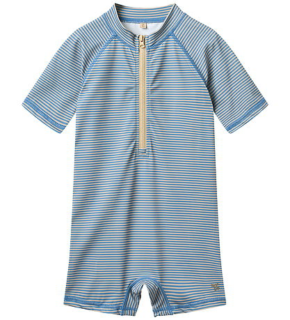 Wheat Badeheldragt - UV40+ - Cas - Blue Swim Stripe