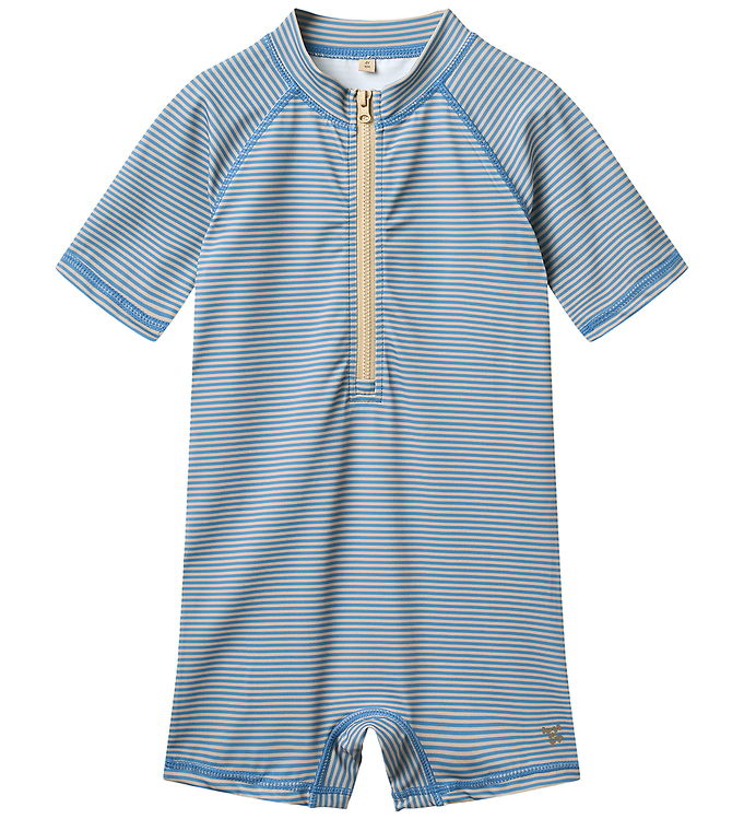 Wheat Badeheldragt - UV40+ - Cas - Blue Swim Stripe
